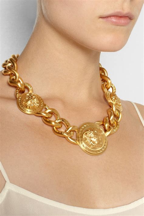 versace medusa necklace women's.